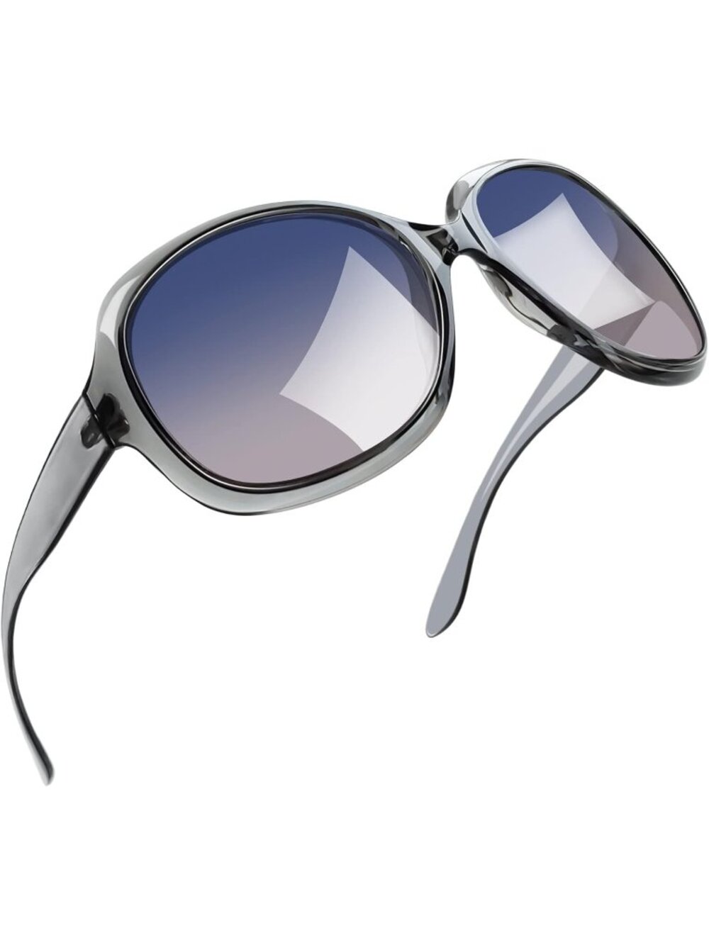 Women's Grey Blue Polarized UV Protection Sun Glasses Big Wide Shades Driving